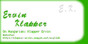 ervin klapper business card